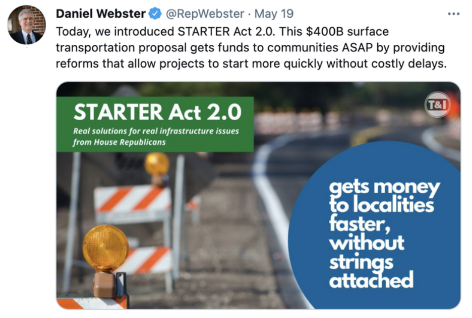 Rep. Webster Supports STARTER Act 2.0